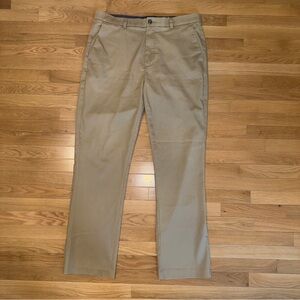 Roundtree & Yorke Total FLEX Pants Classic Flat Easy Care Khaki Men's 38”x 34”